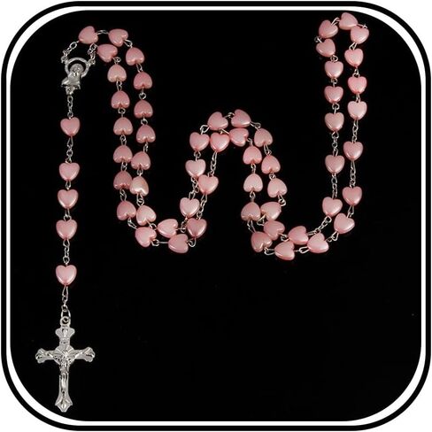 Rosary Necklace Rosary Beads Catholic for Women Cross Pendant Necklace Pearl Beaded Necklace Religious Jewelry Gifts for Women Men in Saudi Arabia