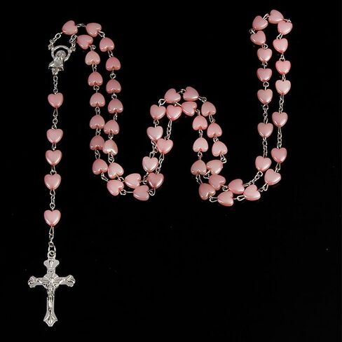 Rosary Necklace Rosary Beads Catholic for Women Cross Pendant Necklace Pearl Beaded Necklace Religious Jewelry Gifts for Women Men in Saudi Arabia