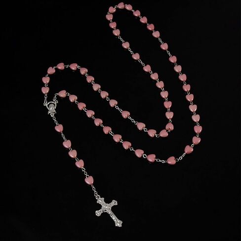 Rosary Necklace Rosary Beads Catholic for Women Cross Pendant Necklace Pearl Beaded Necklace Religious Jewelry Gifts for Women Men in Saudi Arabia