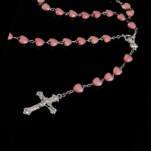 Rosary Necklace Rosary Beads Catholic for Women Cross Pendant Necklace Pearl Beaded Necklace Religious Jewelry Gifts for Women Men in Saudi Arabia