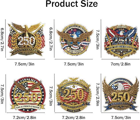DIYDeligths Independence Day Refrigerator Magnet Diamond Art Painting Creative Design the 250th Anniversary of American Magnetic Stickers Kits for Adults DIY Home Decors (Eagle) in Saudi Arabia