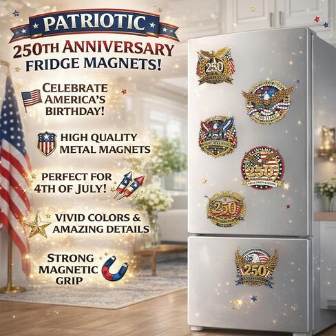 DIYDeligths Independence Day Refrigerator Magnet Diamond Art Painting Creative Design the 250th Anniversary of American Magnetic Stickers Kits for Adults DIY Home Decors (Eagle) in Saudi Arabia