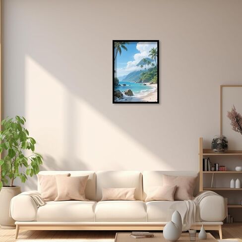 JZHYOAN Hawaiian Beach Diamond Painting Kit DIY Blue Sky Ocean Palm Tree 5D Full Drill Round Diamond Art Painting for Home Wall Decor Handmade Cross Stitch Crystal Rhinestone Gem Art Craft 30x40cm in Kuwait