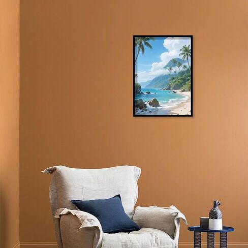 JZHYOAN Hawaiian Beach Diamond Painting Kit DIY Blue Sky Ocean Palm Tree 5D Full Drill Round Diamond Art Painting for Home Wall Decor Handmade Cross Stitch Crystal Rhinestone Gem Art Craft 30x40cm in Kuwait