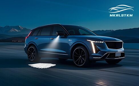 2Pcs Side Mirror Logo LED Welcome Light Projector Door Light Floor Light Accessories Suitable for Cadillac ATS 2013-2019 CTS 2014-2019 CT4 2019-2024 CT5 2019-2023 CT6 2016-2022 in Saudi Arabia