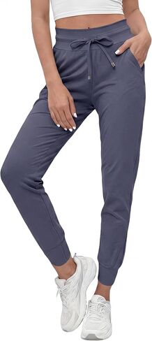Women's High Waisted Joggers Soft Stretchy Fabric with Pockets & UV Protection for Workout Travel in Saudi Arabia