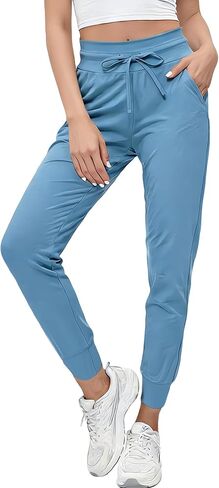 Women's High Waisted Joggers Soft Stretchy Fabric with Pockets & UV Protection for Workout Travel in Saudi Arabia