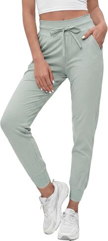 Women's High Waisted Joggers Soft Stretchy Fabric with Pockets & UV Protection for Workout Travel in Saudi Arabia