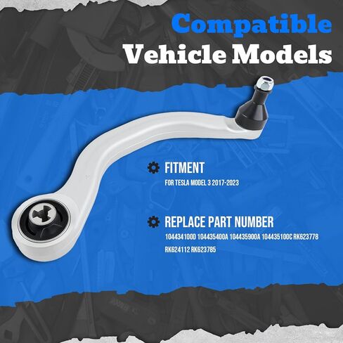 AUTOKAY Set of 4 Front Left & Right Lower Control Arms Fit for Tesla Model Y 2020 2021 2022 2023 2024 W/Ball Joint RE# 1188341-00-C 1044359-00-A 1044354-00-A 1044341-00-D Control Arm Suspension Kit in Kuwait