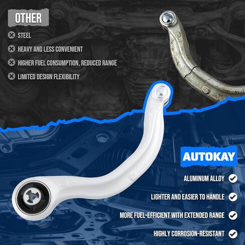 AUTOKAY Set of 4 Front Left & Right Lower Control Arms Fit for Tesla Model Y 2020 2021 2022 2023 2024 W/Ball Joint RE# 1188341-00-C 1044359-00-A 1044354-00-A 1044341-00-D Control Arm Suspension Kit in Kuwait