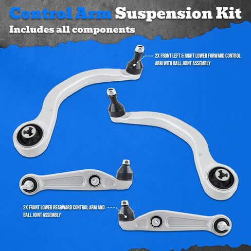 AUTOKAY Set of 4 Front Left & Right Lower Control Arms Fit for Tesla Model Y 2020 2021 2022 2023 2024 W/Ball Joint RE# 1188341-00-C 1044359-00-A 1044354-00-A 1044341-00-D Control Arm Suspension Kit in Kuwait