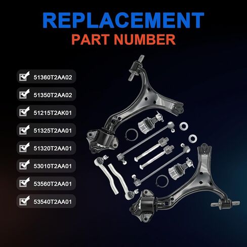 10Pcs Suspension Kit Fit For Honda Accord 2013-2017, Acura TLX 2015-2020 Front Lower Control Arm Assembly Ball Joints Tie Rod Sway Bar End Link K642517 K642509 K500315 K750651 EV800896 in Saudi Arabia