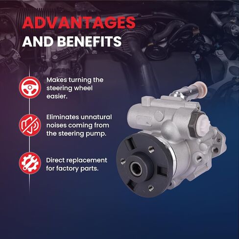 MOCA 21-147 مضخة توجيه كهربائية مع بكرة مناسبة لسيارات BMW 2008-2013 128i E82/E88، لسيارات BMW 2006-2011 323i E90، لسيارات BMW 2007-2013 328i E90/E91/E92/E93، لسيارات BMW 2009-2013 328i xDrive E90/E91/E92/F30 in Kuwait