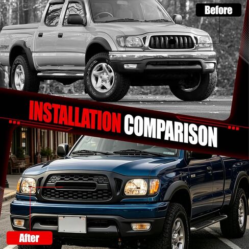 Matte Black Front Bumper Grille Compatible with 2001-2004 Tacoma, Aggressive Honeycomb Mesh Replacement Grill with Center Letters, High-Strength ABS Exterior Accessories in Saudi Arabia