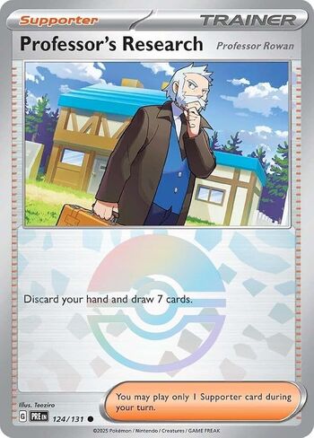 Pokemon - Professor's Research Professor Rowan 124/131 – Prismatic Evolution – Poke Ball – Etched Foil in Kuwait
