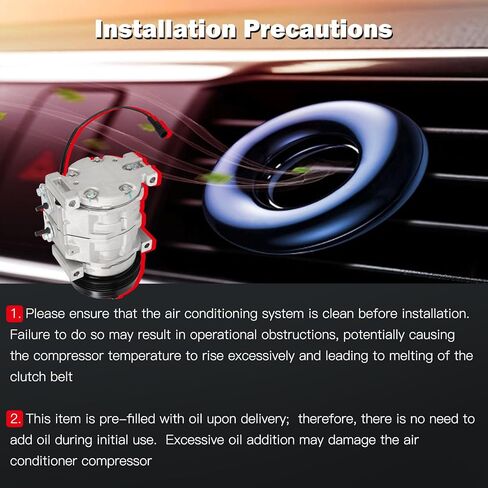 cciyu Air Conditioning Compressor for Suzuki Grand Vitara 2.5L 1999-2005 2.7L 2001 A/C Air Conditioner Compressor Replaces 97339 98339 in Kuwait