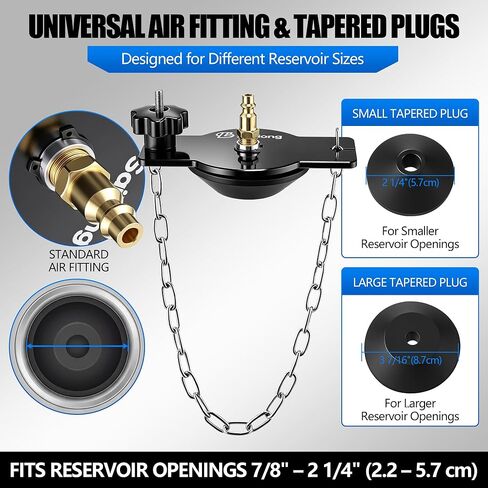 Brake Bleeder Adapter – Universal Reservoir Cap, Master Cylinder Adapter, Fits Most Round Fluid Reservoirs, Pressure Bleeding Kit, Bleed Tool, Leak Free Design in Kuwait