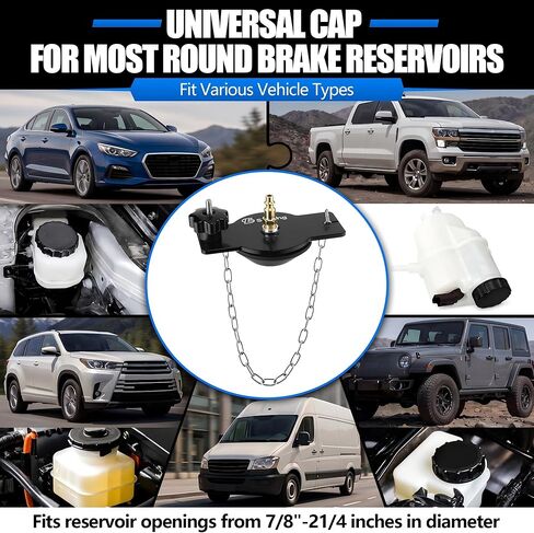 Brake Bleeder Adapter – Universal Reservoir Cap, Master Cylinder Adapter, Fits Most Round Fluid Reservoirs, Pressure Bleeding Kit, Bleed Tool, Leak Free Design in Kuwait