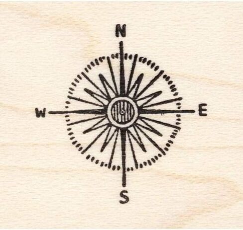 Mini Compass Rose Rubber Stamp in Saudi Arabia