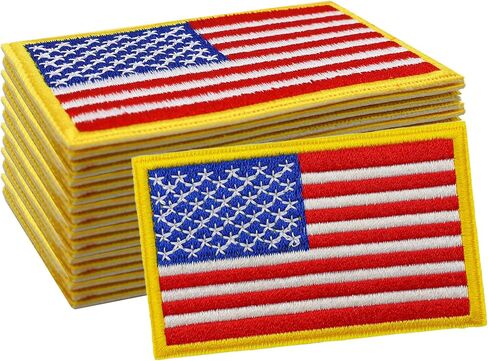 24PCS American Flag Patches, Tactical USA Flag Patch Iron On/Sew On, Embroidered Patches Appliques for Clothes, Hats, Backpacks, Uniforms, T-Shirt, Jackets, Jeans, Vests in Kuwait