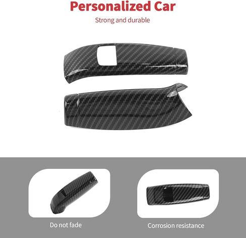 Linskip Column Shifter Cover Compatible with 2019-2026+ Chevy Silverado & GMC Sierra 1500 2500HD 3500HD, Steering Wheel Column Gear Lever Trim Carbon Fiber Black in Kuwait