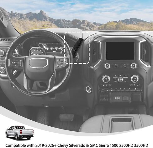 Linskip Column Shifter Cover Compatible with 2019-2026+ Chevy Silverado & GMC Sierra 1500 2500HD 3500HD, Steering Wheel Column Gear Lever Trim Carbon Fiber Black in Kuwait
