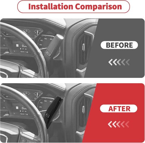 Linskip Column Shifter Cover Compatible with 2019-2026+ Chevy Silverado & GMC Sierra 1500 2500HD 3500HD, Steering Wheel Column Gear Lever Trim Carbon Fiber Black in Kuwait