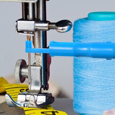 3 Pcs Blue Needle Threader, Elderly People Automatic Sewing Machine Needle Threader Line Inserter Tool for Hand Sewing, Easy to Operate Sewing Tools in Kuwait