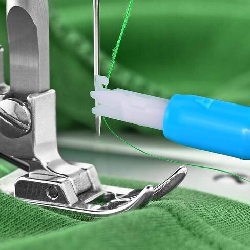 3 Pcs Blue Needle Threader, Elderly People Automatic Sewing Machine Needle Threader Line Inserter Tool for Hand Sewing, Easy to Operate Sewing Tools in Kuwait