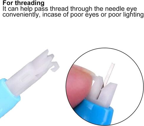 3 Pcs Blue Needle Threader, Elderly People Automatic Sewing Machine Needle Threader Line Inserter Tool for Hand Sewing, Easy to Operate Sewing Tools in Kuwait