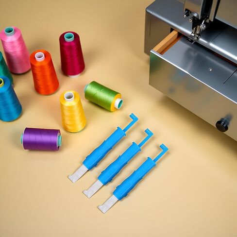 3 Pcs Blue Needle Threader, Elderly People Automatic Sewing Machine Needle Threader Line Inserter Tool for Hand Sewing, Easy to Operate Sewing Tools in Kuwait