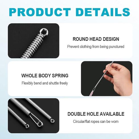 2 Pack Drawstring Threader Tool, Universal Rope Threader Tool with Spring-Loaded Eye, Multi-Purpose Threading Tool for Waistbands, Drawstrings, Elastic Bands, Sewing and Craft Use in Kuwait