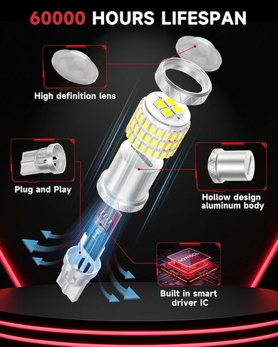 921 912 LED Reverse Light Bulbs Fit for Toyota 2005-2024 Tacoma, 6000K Cool White, 600% Brightness with HD Projector Back Up Light Bulb, Plug and Play, Pack of 2 in Kuwait