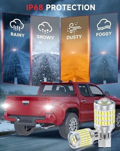 921 912 LED Reverse Light Bulbs Fit for Toyota 2005-2024 Tacoma, 6000K Cool White, 600% Brightness with HD Projector Back Up Light Bulb, Plug and Play, Pack of 2 in Kuwait