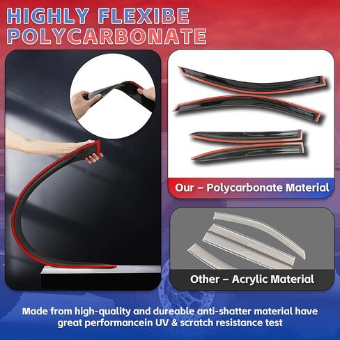 Window Visors Rain Guards for 2008-2012 Honda Accord, Tape-On Shatterproof Sun Smoke Guard Vent Visor Side Wind Deflectors for Trucks in Kuwait