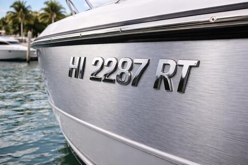 Boat Registration Numbers & Letters – 3D Raised Marine-Grade Decals, Waterproof & UV-Resistant, Chrome Emblem, State-Compliant Boat ID Numbers in Saudi Arabia