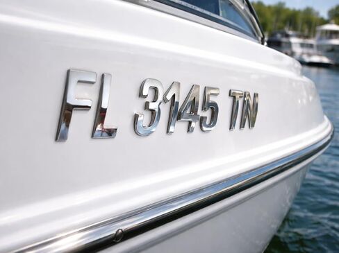 Boat Registration Numbers & Letters – 3D Raised Marine-Grade Decals, Waterproof & UV-Resistant, Chrome Emblem, State-Compliant Boat ID Numbers in Saudi Arabia