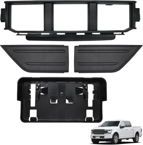 Front Bumper Grille Corner Panel Cover Front License Plate Bracket Compatible with Ford F150 2021 2022 2023 Replace ML3Z17B968BB ML3Z17B968BA ML3Z-17E810-AA ML3Z-17E811-A ML3Z-17A385-BB in Kuwait