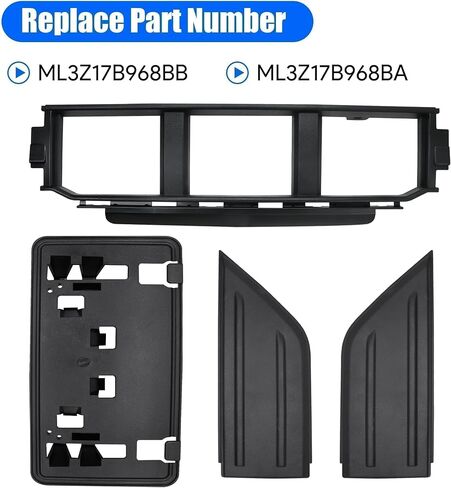 Front Bumper Grille Corner Panel Cover Front License Plate Bracket Compatible with Ford F150 2021 2022 2023 Replace ML3Z17B968BB ML3Z17B968BA ML3Z-17E810-AA ML3Z-17E811-A ML3Z-17A385-BB in Kuwait