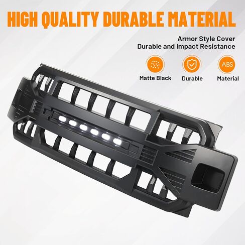 MEGAIE Front Grill Compatible with 2017-2019 F250 F350 F450 Super Duty, Matte Black Bumper Grille Guard w/Off-Road Lights in Saudi Arabia