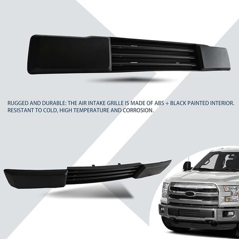 Black ABS Mesh Front Bumper Cover Lower Grille Trim Panel Replacement Fit 2015-2016 for Ford F-150 in Saudi Arabia