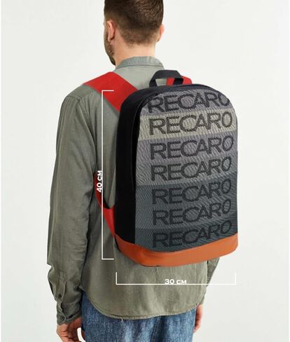 W-POWER JDM Bride Recaro Racing Laptop Travel Backpack Brown Bottom with Adjustable Harness Straps (RECARO-SP-RED STRAP) in Saudi Arabia
