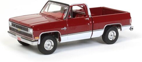 1981 Chevy Silverado 10 Fleetside Carmine Red and White with Red Interior Muscle Trucks Limited Edition to 19504 Pieces Worldwide 1/64 Diecast Model Car by Auto World 64302-AWSP062A in Saudi Arabia