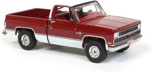 1981 Chevy Silverado 10 Fleetside Carmine Red and White with Red Interior Muscle Trucks Limited Edition to 19504 Pieces Worldwide 1/64 Diecast Model Car by Auto World 64302-AWSP062A in Saudi Arabia