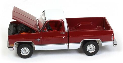 1981 Chevy Silverado 10 Fleetside Carmine Red and White with Red Interior Muscle Trucks Limited Edition to 19504 Pieces Worldwide 1/64 Diecast Model Car by Auto World 64302-AWSP062A in Saudi Arabia