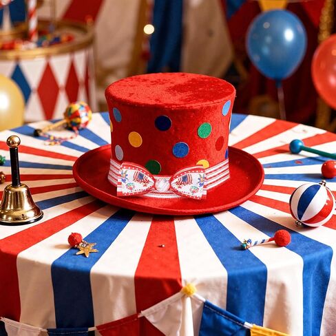 2 Rolls 10 Yards Carnival Circus Theme Wired Edge Ribbon 2.5 Inch Circus Tent Clown Carousel Printed Craft Ribbon for Gift Wrapping Wreath Bow Carnival Party Birthday Decoration in Kuwait