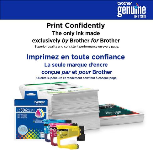 Brother Genuine LC506XL3PKS High Yield Color Ink Cartridges 3 Pack (Cyan, Magenta, Yellow) for INKvestment MFC-J4355DW MFC-J4555DW MFC-J6560DW MFC-J6960DW MFC-J6975DW, 2 Pack (Total 6 Cartridges) in Kuwait