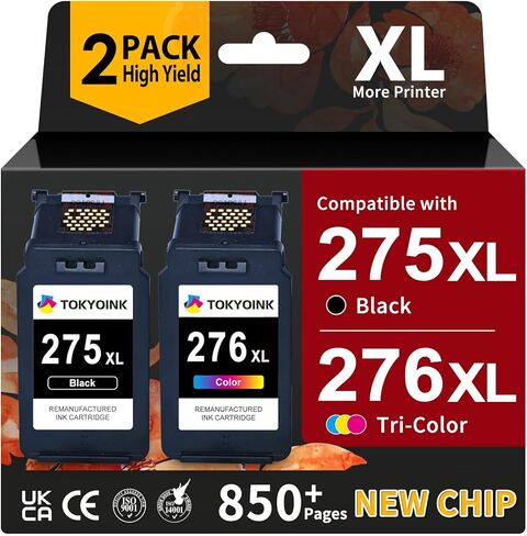 275XL 276XL Ink cartridges Replacement for Canon 275 and 276 Black Colol ink cartridges PG-275 CL-276 Combo Pack Compatible with PIXMA TR4720 TS3522 TR4700 TR4722 TS3722 S3720 TS3520 TS3500 Printers in Saudi Arabia