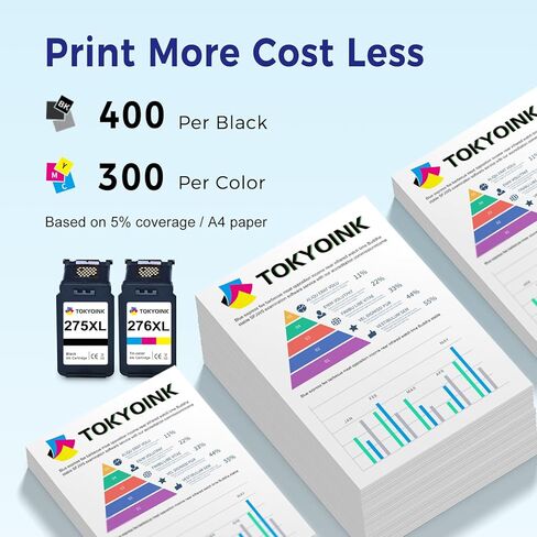 275XL 276XL Ink cartridges Replacement for Canon 275 and 276 Black Colol ink cartridges PG-275 CL-276 Combo Pack Compatible with PIXMA TR4720 TS3522 TR4700 TR4722 TS3722 S3720 TS3520 TS3500 Printers in Saudi Arabia