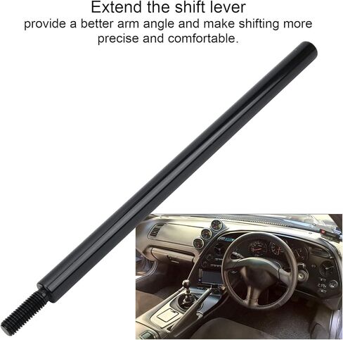 Knob Extension, 10in Knob Extender Knob Extension Manual Gear Shifter Extender Lever M10x1.5 Universal Fit for Impreza (Black) in Saudi Arabia